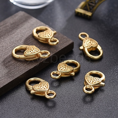Tibetan Style Heart Lobster Claw Clasps LS-LF014Y-MG-NR-1