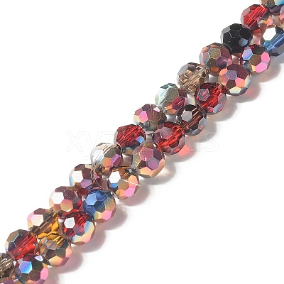 Transparent Electroplated Glass Beads Strands GLAA-G097-04B-1