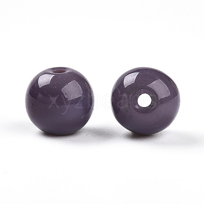 Opaque Solid Color Glass Beads GLAA-N007-8mm-A07-1