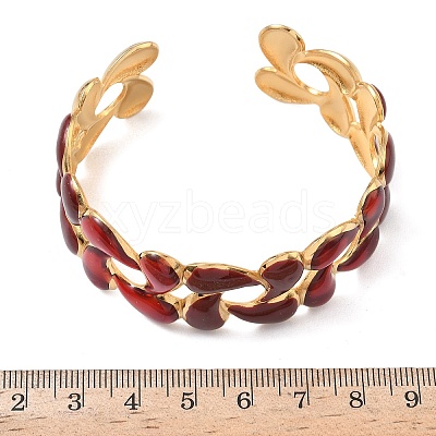Teardrop 304 Stainless Steel Cuff Bangles BJEW-F525-03A-G-1