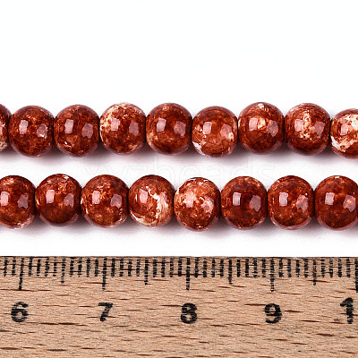 Baking Paint Glass Beads Strands DGLA-N016-6mm-06-1