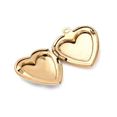 304 Stainless Steel Heart Locket Pendants STAS-Z168-02G-03-1