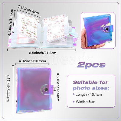 2Pcs PVC Mini Photocard Holder Book AJEW-SP0002-20B-01-1