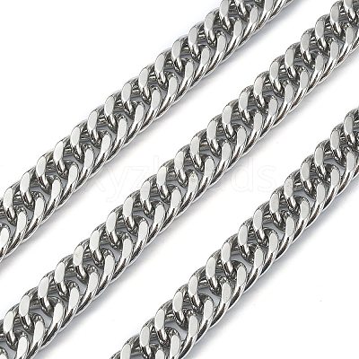Tarnish Resistant 304 Stainless Steel Cuban Link Chains CHS-E030-04A-P-1