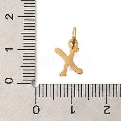 Ion Plating(IP) 304 Stainless Steel Enamel Alphabet Charms STAS-F308-02G-X-1