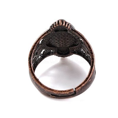 Natural Lapis Lazuli Retro Finger Rings RJEW-B067-01R-11-1