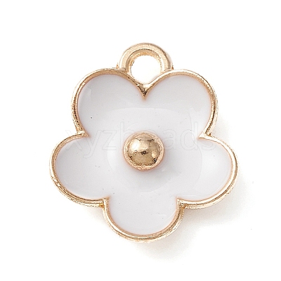 Light Gold Plated Alloy Enamel Pendants ENAM-YW0002-20A-1