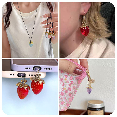 14Pcs 7 Styles Transparent Acrylic with Alloy Pendants TACR-TA0001-86-1
