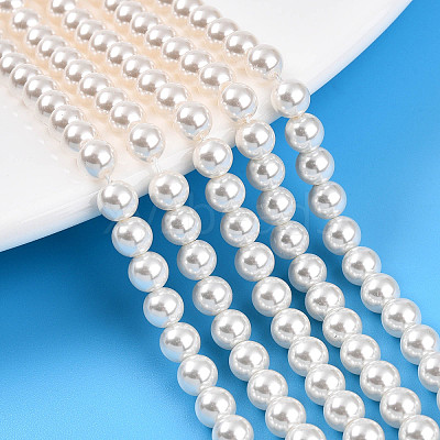 Baking Paint Pearlized Glass Pearl Bead Strands HY-N002-5mm-A11-1