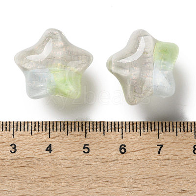 Gradient Color Transparent Hand-drawed Acrylic Beads TACR-P012-01B-01-1