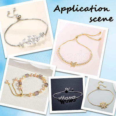 12Pcs Rack Plating Adjustable Brass Slider Bracelet Making KK-SP0001-80P-1