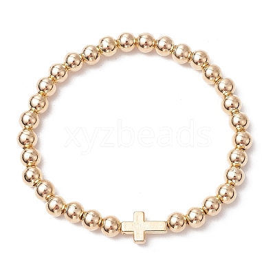 3Pcs 3 Styles CCB Plastic Beads & Opaque Acrylic Beads & ABS Plastic Imitation Pearl Round Beads Stretch Bracelet Set BJEW-JB11605-1