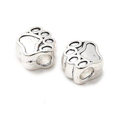 Dog Paw Prints Tibetan Style Alloy European Bead Enamel Settings TIBEP-S293-067AS-LF-1