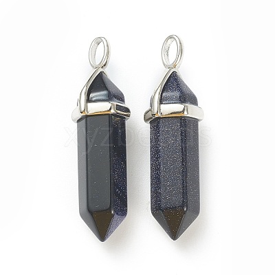 Synthetic Blue Goldstone Pointed Pendants G-M378-01P-A06-1