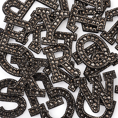 Alphabet Resin Rhinestone Patches DIY-TAC0005-45H-1