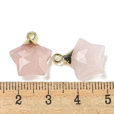 Natural Rose Quartz Pendants G-P540-01G-05-1