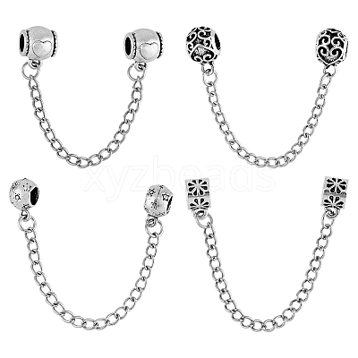 8Pcs 4 Styles Zinc Alloy European Beads FIND-FH0005-68-1