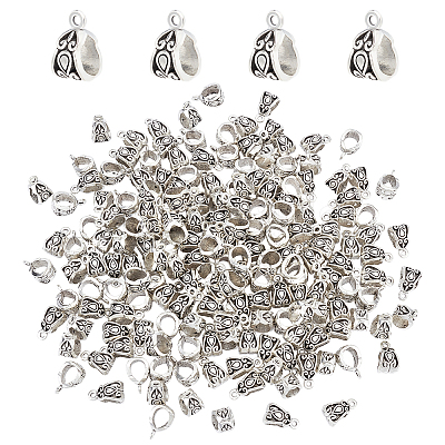 Tibetan Style Zinc Alloy Tube Bails TIBE-PH0001-27AS-RS-1