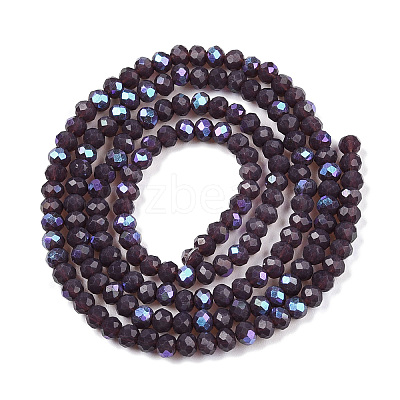 Electroplate Opaque Solid Color Glass Beads Strands EGLA-A044-P2mm-L11-1