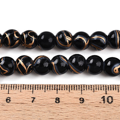 Baking Paint Glass Beads X1-DGLA-N010-8mm-10-1