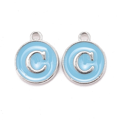 Platinum Plated Alloy Enamel Charms X-ENAM-S118-04C-P-1