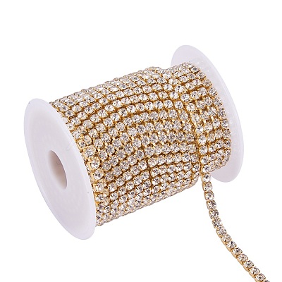 Brass Rhinestone Strass Chains CHC-T001-SS18-01C-1