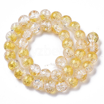 Transparent Spray Painted Crackle Glass Bead Strands GLAA-N035-03D-A08-1