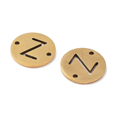PVD Vacuum Plating 201 Stainless Steel Hollow Flat Round Links FIND-R149-03Z-G-1