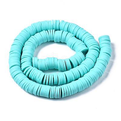 Flat Round Handmade Polymer Clay Beads CLAY-R067-10mm-20-1