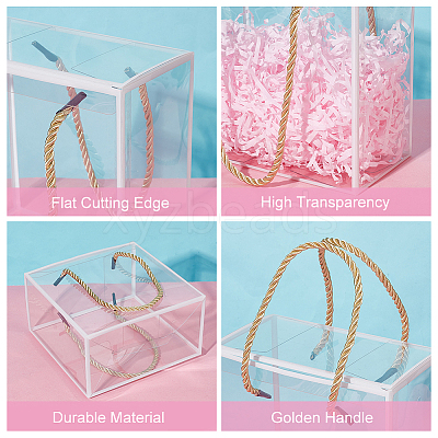 Transparent PET Plastic Gift Tote Boxes CON-WH0085-61B-03-1