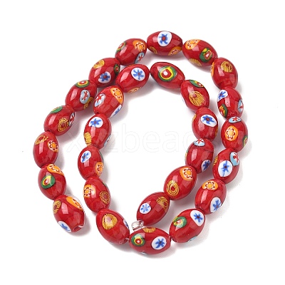 Handmade Millefiori Glass Beads LAMP-U004-02F-1