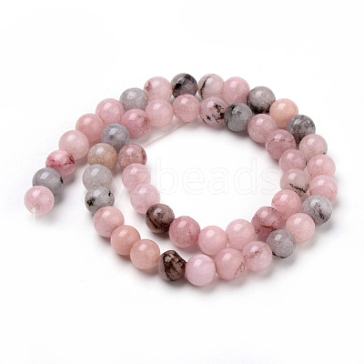 Natural Cherry Blossom Jasper Beads Strands X-G-Q462-63-10mm-1