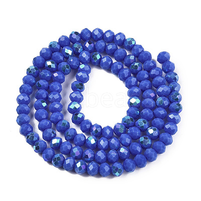 Electroplate Opaque Solid Color Glass Beads Strands LS-EGLA-A044-P6mm-L32-1