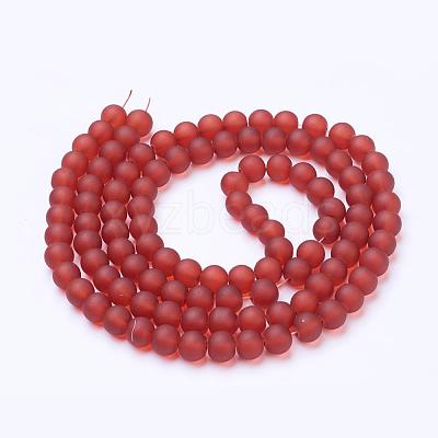 Baking Paint Transparent Glass Bead Strands GLAA-S031-8mm-06-1