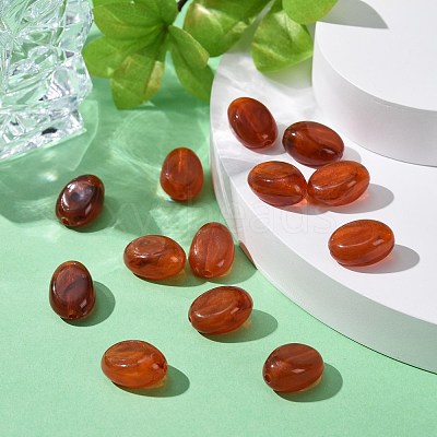 Oval Imitation Gemstone Acrylic Beads OACR-R052-11-1