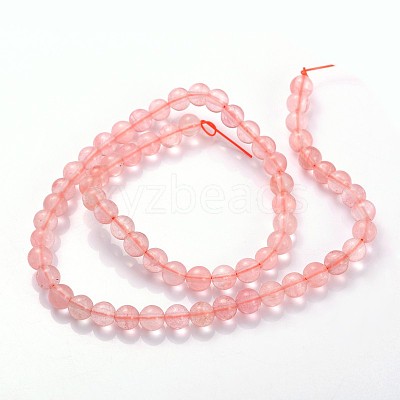 Cherry Quartz Glass Beads Strands GSR6mmC054-1