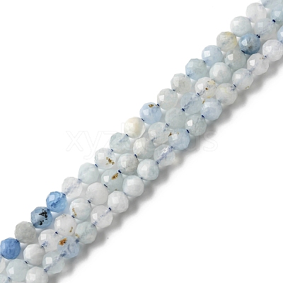 Natural Aquamarine Beads Strands X-G-E411-19E-4mm-1