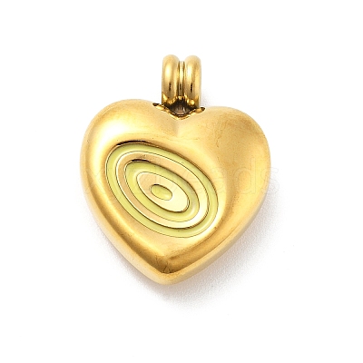 304 Stainless Steel Enamel Pendants STAS-L283-36G-1