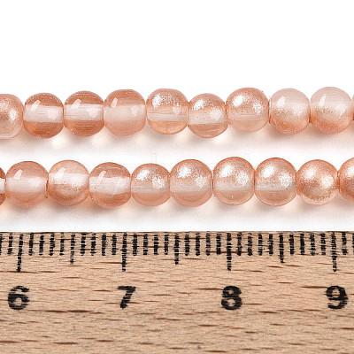 Baking Paint Transparent Glass Beads Strands DGLA-N011-4mm-04-1