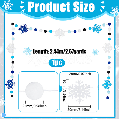 Non-woven Fabric with Felt Pompom Ball Hanging Streamer DIY-PH0036-21-1