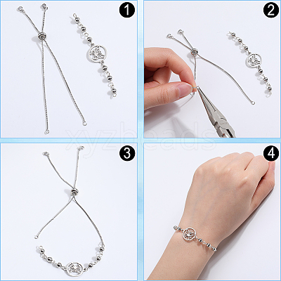 12Pcs Rack Plating Adjustable Brass Slider Bracelet Making KK-SP0001-80P-1