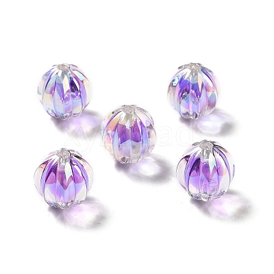 Two Tone UV Plating Rainbow Iridescent Acrylic Beads TACR-D010-05C-1