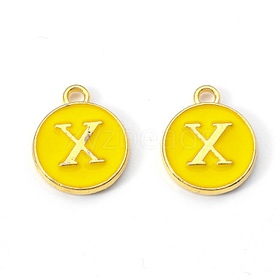 Golden Plated Alloy Enamel Charms X-ENAM-S118-09X-1