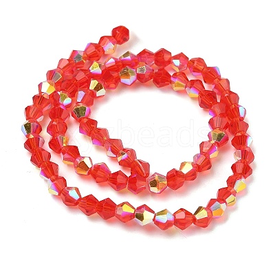 Electroplate Transparent Glass Beads Strands EGLA-K015-18A-1