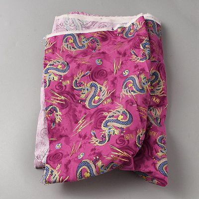 Dragon Pattern Cotton Fabric AJEW-WH0481-274A-1