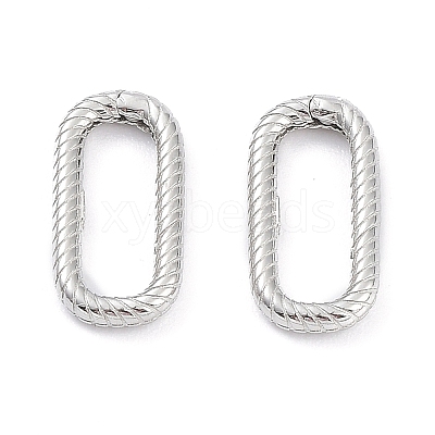 Anti-Tarnish Rhodium Plated 925 Sterling Silver Spring Gate Rings STER-K173-18P-1