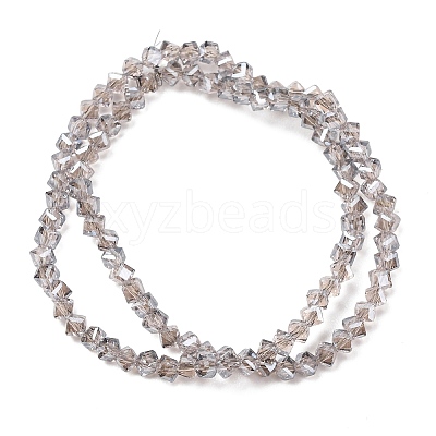 Electroplate Transparent Glass Beads Strands GL-CBA7A17-01A-01-1