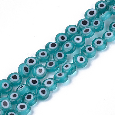 Handmade Evil Eye Lampwork Beads Strands LAMP-S191-02A-06-1