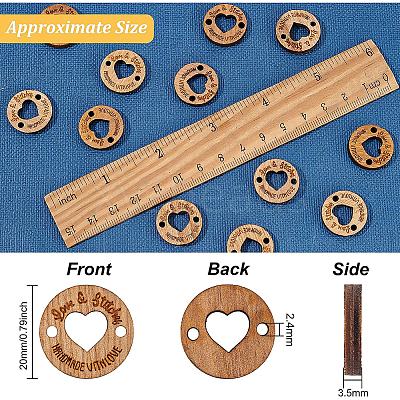 Undyed Wood Connectors Charms WOOD-BC0001-06-1