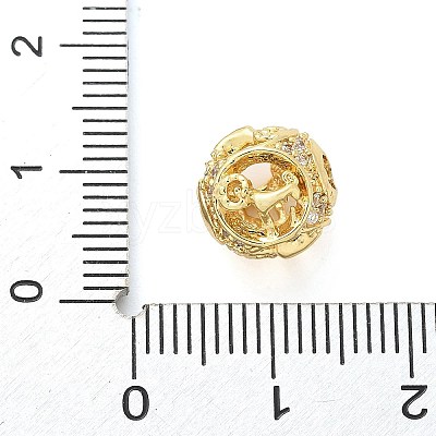 Brass Micro Pave Cubic Zirconia Beads KK-Z095-04G-01-1